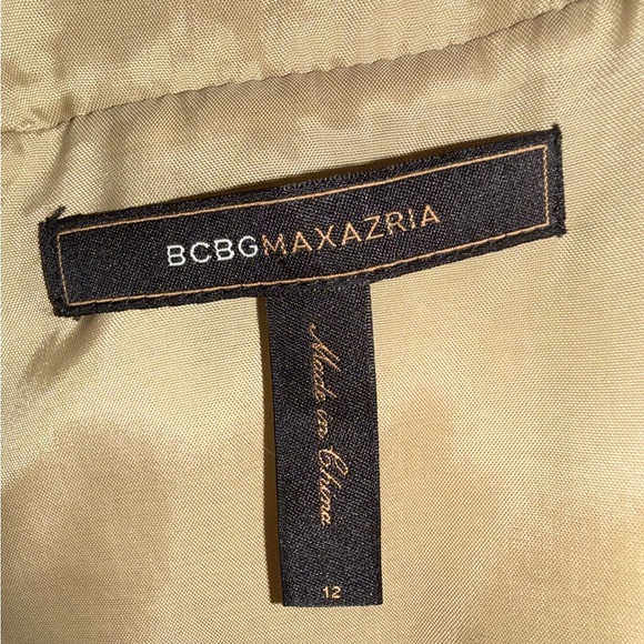 BCBGMaxAzria Metallic Gold Bubble Hem Mini Dress w/ Gold Sequin Women Size 12 - Picture 9 of 11